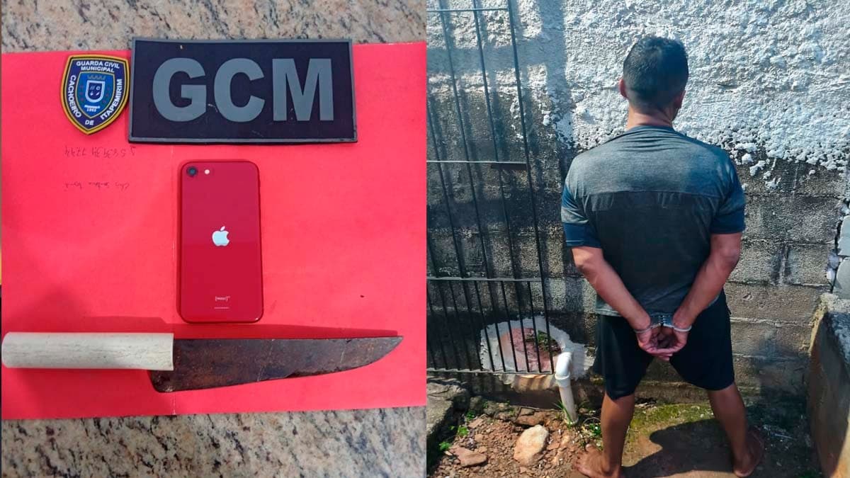 Criminoso Flagrado em Roubo com Faca é Detido no Centro de Cachoeiro