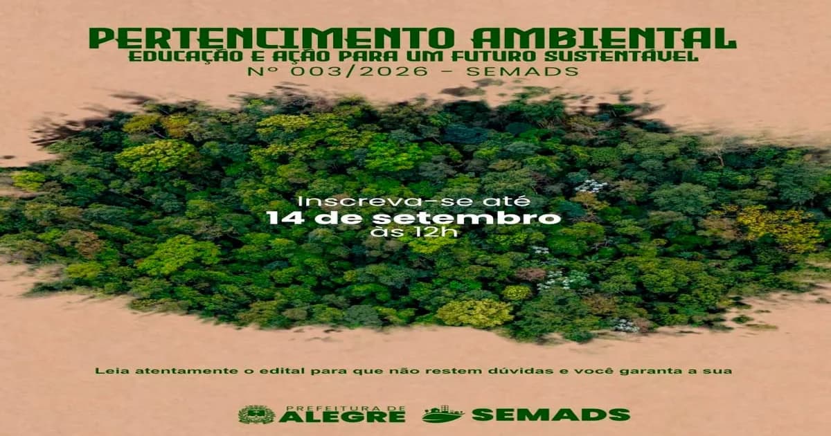 Alegre abre seleção para projeto de educação ambiental