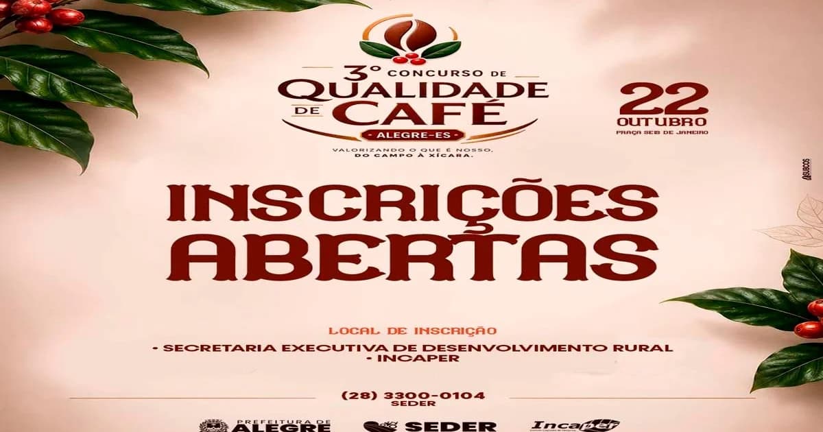 Excelência Cafeeira: Alegre Abre Inscrições para Concurso