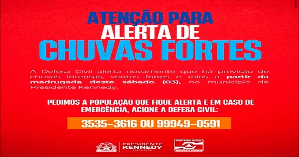 Presidente Kennedy em Alerta Máximo: Chuvas Intensas se Aproximam