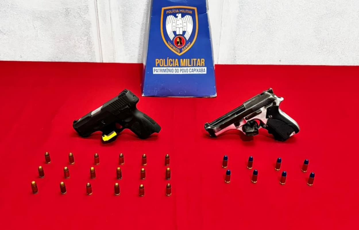 Polícia Militar apreende duas armas de grosso calibre e detém dois indivíduos em Cachoeiro