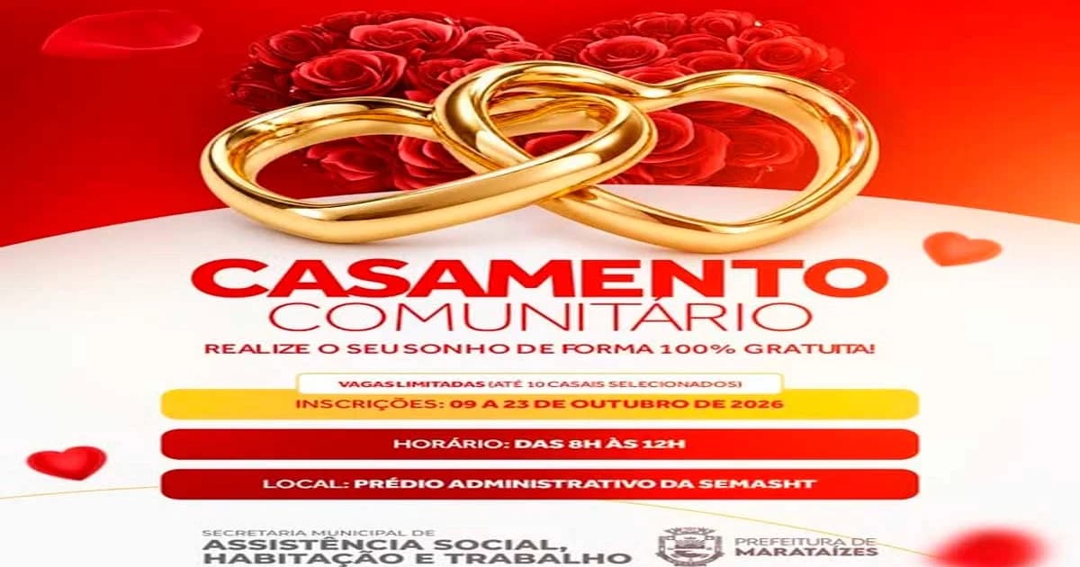 Marataízes Abre Inscrições para Casamento Civil Comunitário