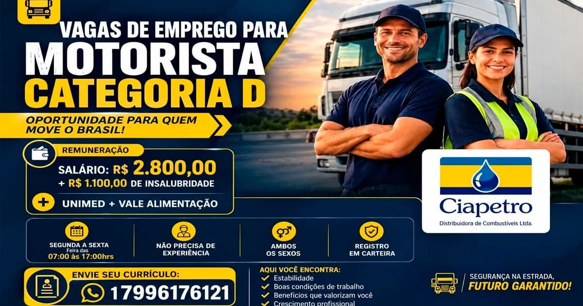 Oportunidade em Muniz Freire: Vagas para Motoristas com Salário Atrativo