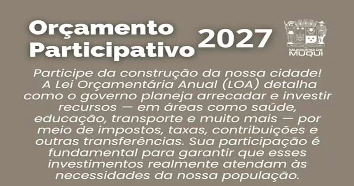 Muqui Convoca Cidadãos para Definir Orçamento 2027