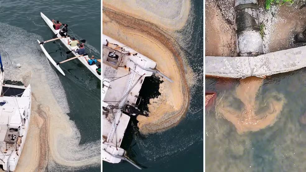 Espuma e Manchas Escuras Intriga Moradores na Orla de Vitória