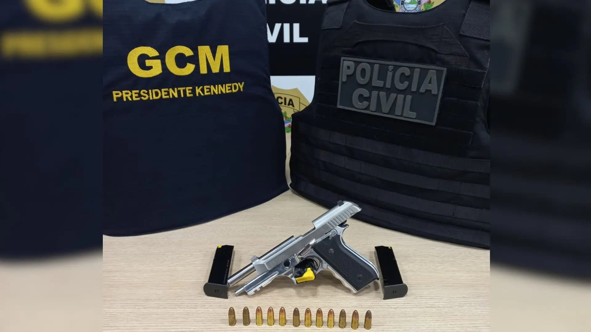 Pistola de Uso Restrito é Apreendida com Suspeito de Violência Doméstica
