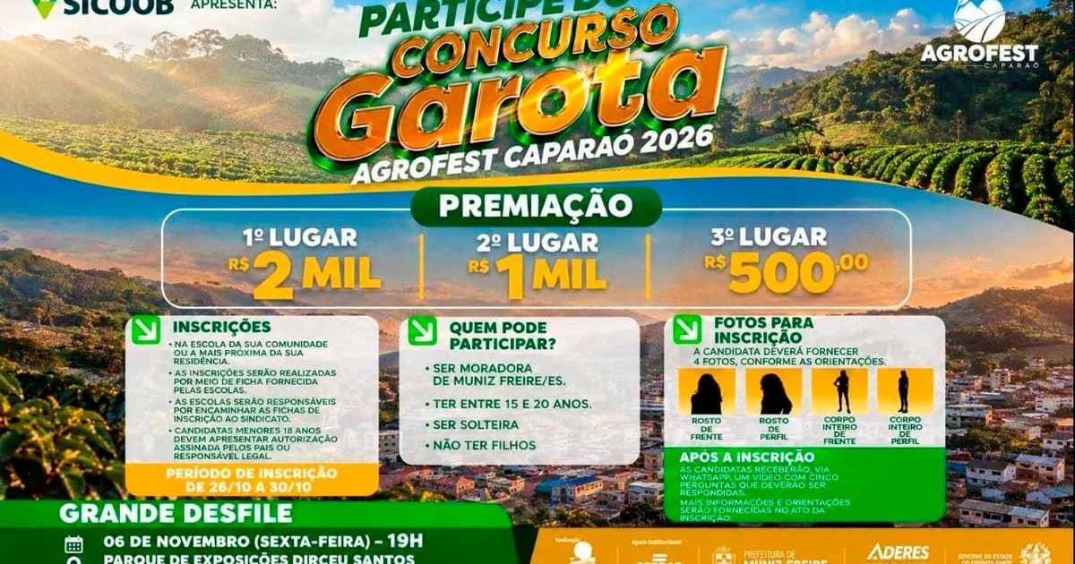 Concurso Garota Agrofest Caparaó: Inscrições Abertas para Representar a Beleza Rural