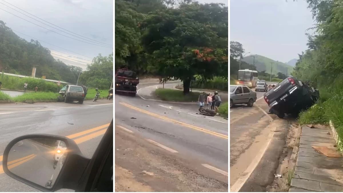 Tríplice Colisão Deixa Ferido Grave na BR 482