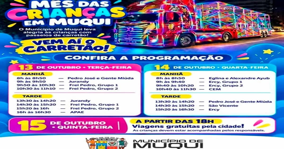 Muqui Celebra o Mês das Crianças com Passeios de Carretão