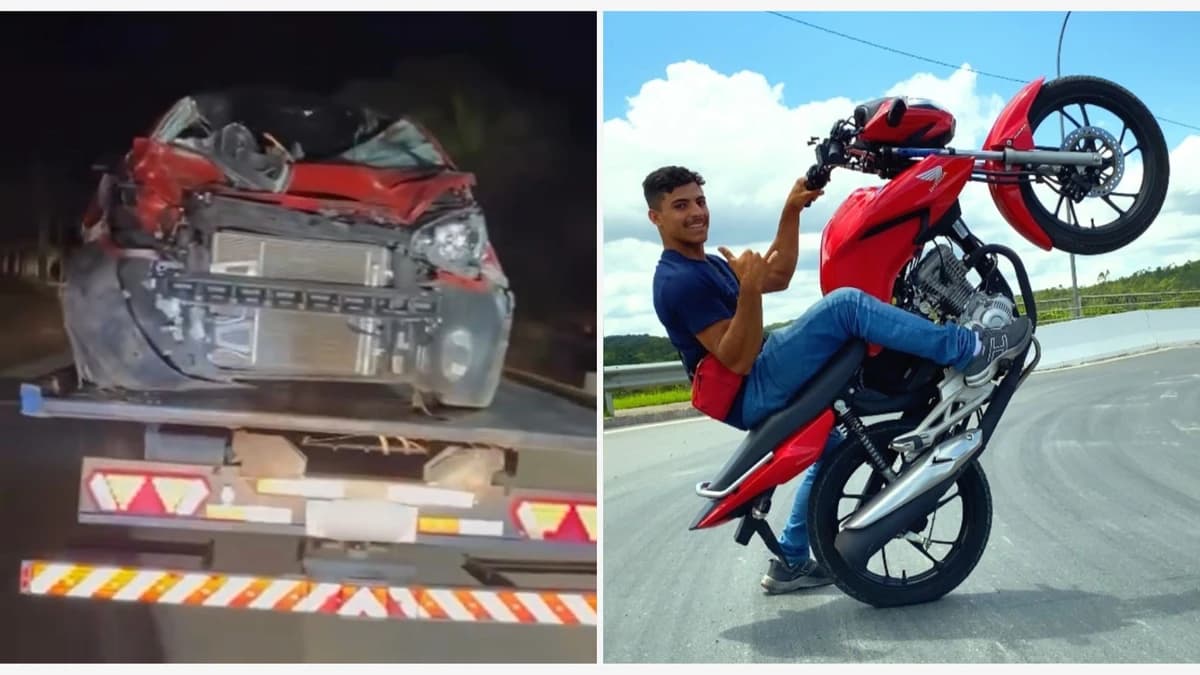 Influenciador fica ferido em acidente após carro atropelar vaca em Iúna